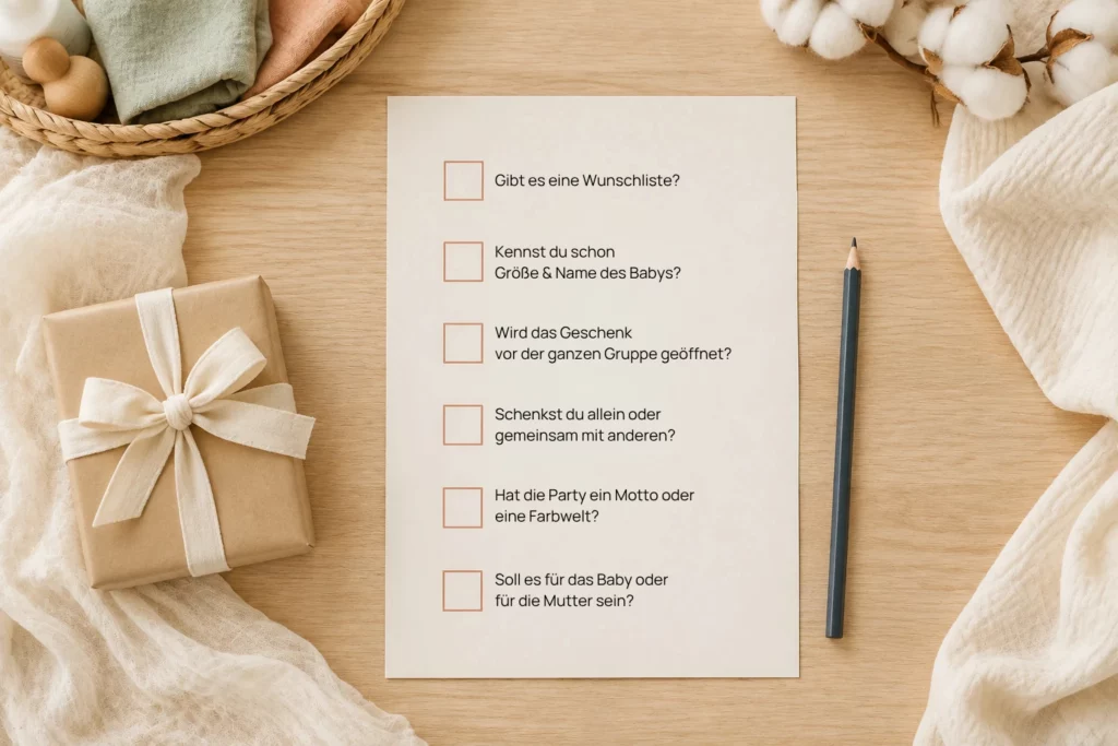 Fragen zur Babyparty-Vorbereitung
